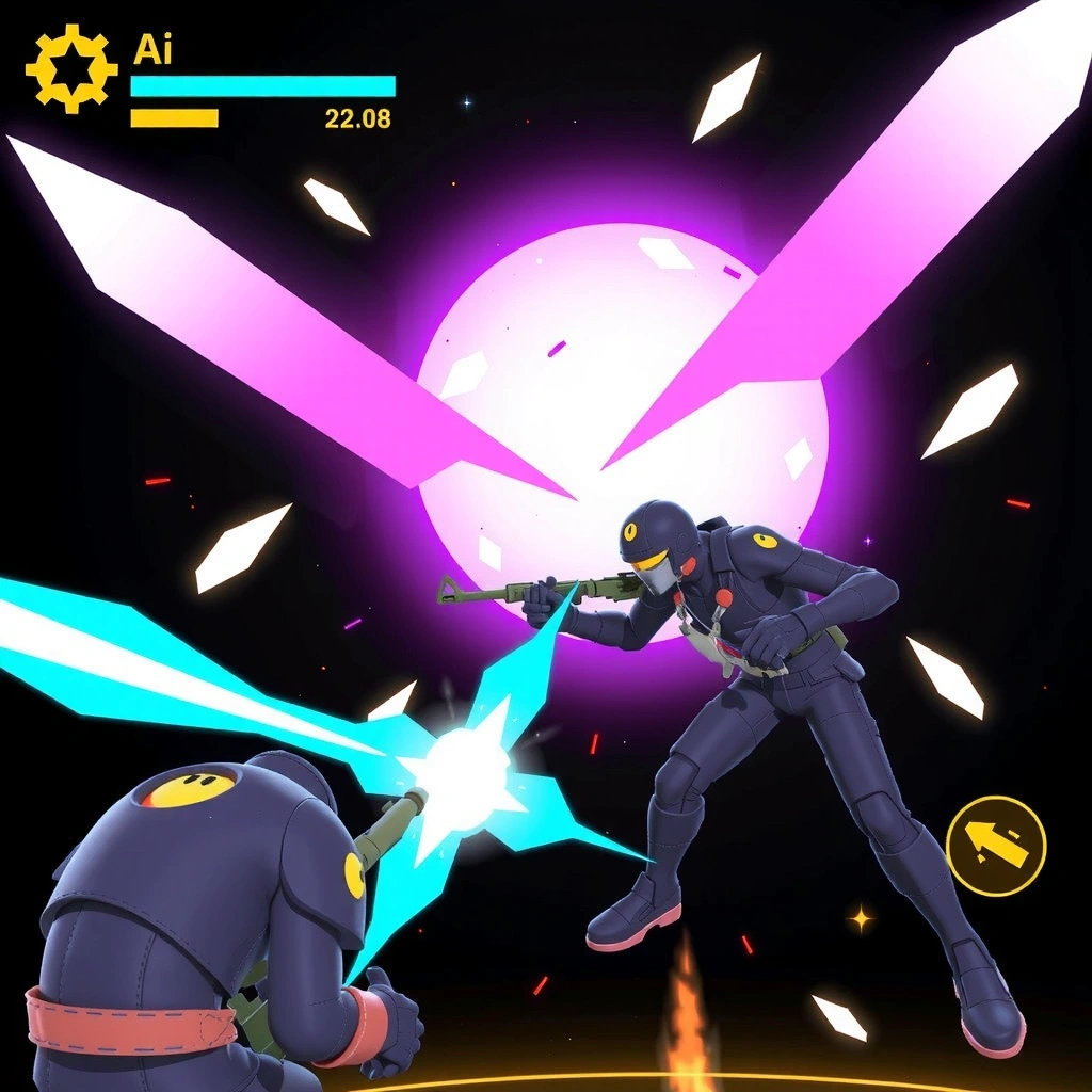 Action-packed mobile game combat scene